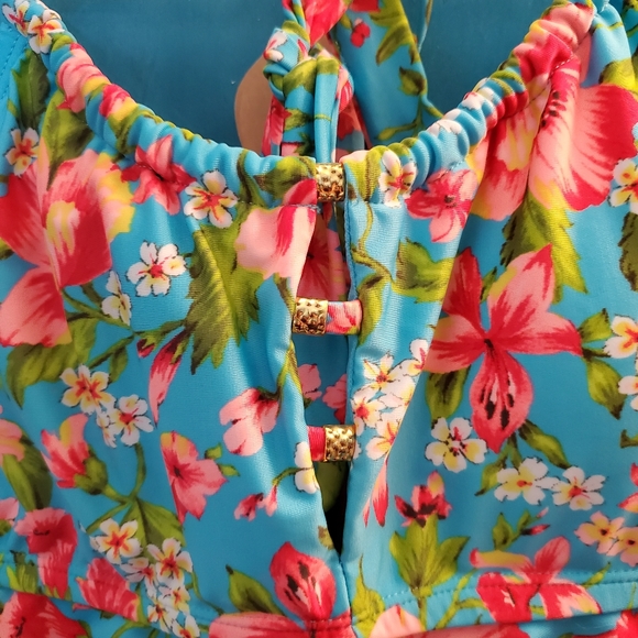 Catalina Floral Swim Layer Halter Top - Picture 5 of 5